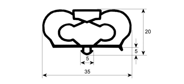 Burlete 582x428mm Pvc Gris infrico