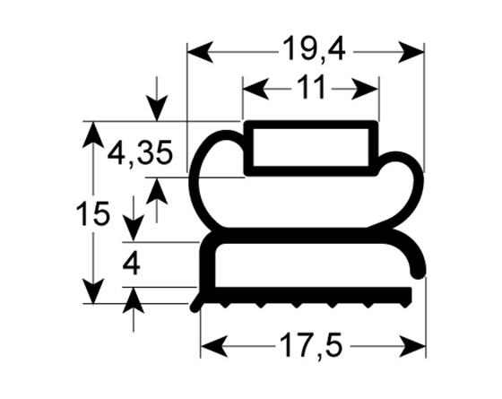 Burlete para frigorífico ambach an 373mm l 650mm