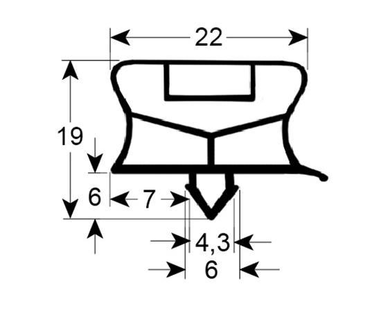 Burlete para frigorífico bonnet an 371mm l 592mm