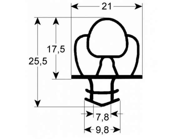 Burlete para frigorífico costan l 2500mm