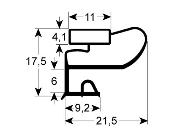Burlete para frigorífico dexion an 182mm l 424mm