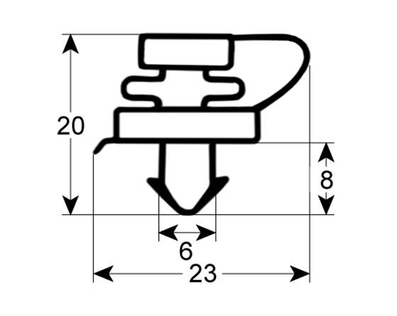 Burlete para frigorífico forcar an 570mm l 1650mm