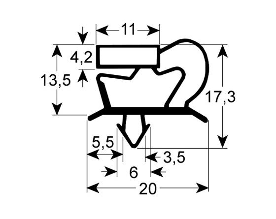 Burlete para frigorífico friulinox an 412mm l 625mm
