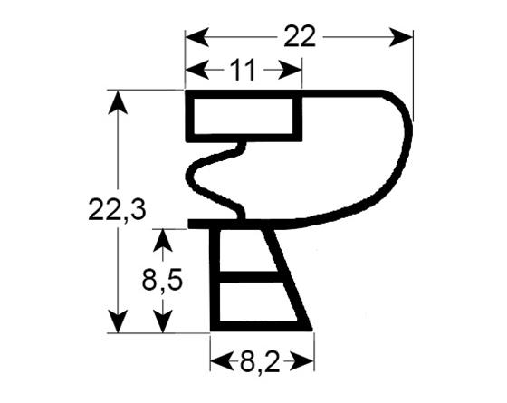 Burlete para frigorífico gram an 670mm l 1490mm