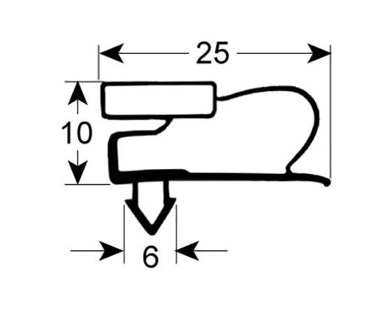Burlete para frigorífico iarp an 560mm l 1585mm