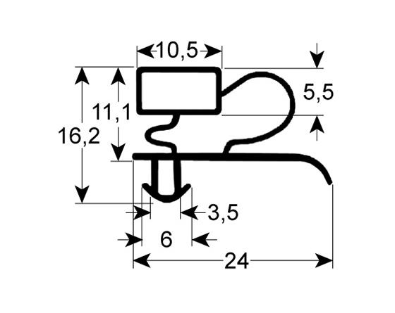 Burlete para frigorífico iberna an 655mm l 1562mm