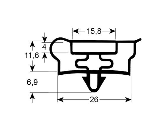 Burlete para frigorífico ime turbo an 464mm l 1530mm