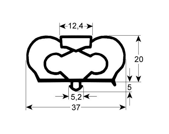 Burlete para frigorífico infrico an 501mm l 174mm