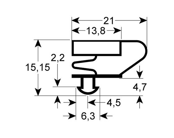 Burlete para frigorífico unifrigor an 412mm l 608mm