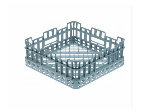 Cesta vasos 400x400x150mm tipo malla gruesa lavavajillas