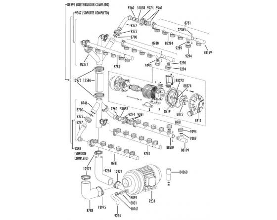 Conjunto distribuidor superior lc-3500