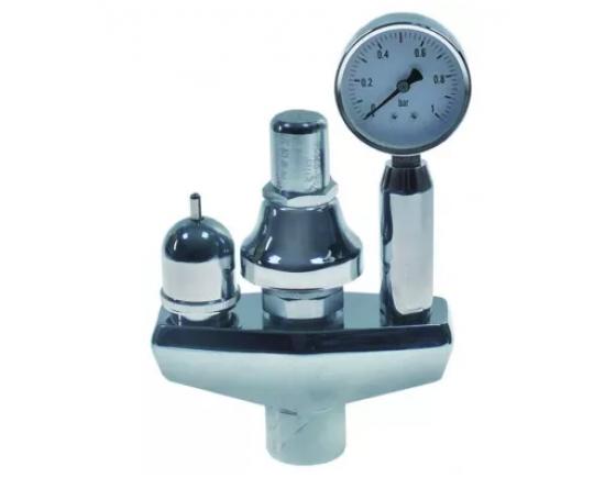 Grifo de seguridad rosca 3/4" 0,5bar con manómetro bertos