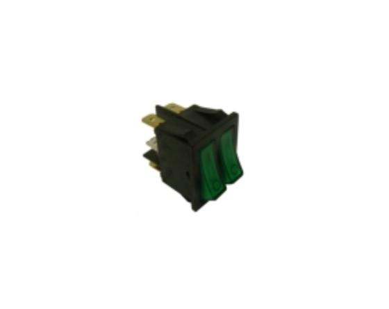 Interruptor verde 30x22mm 230v doble tecla