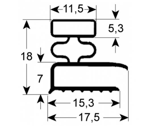 Junta para frigorífico perfil 9031 l 2500mm