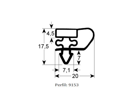 Junta para frigorífico perfil 9153 l 2500mm