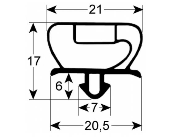 Junta para frigorífico perfil 9235 l 2500mm