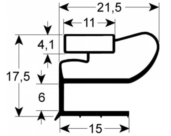 Junta para frigorífico perfil 9664 l 2500mm