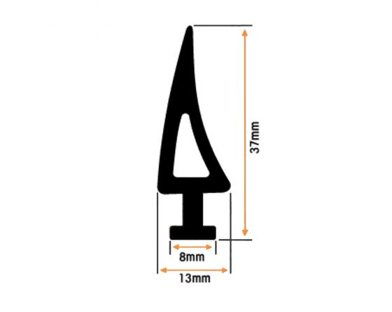 BURLETE PERFIL FLECHA NEGRO (1 METRO)