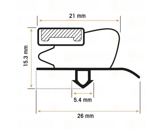 BURLETE 597X400MM PVC GRIS FAGOR