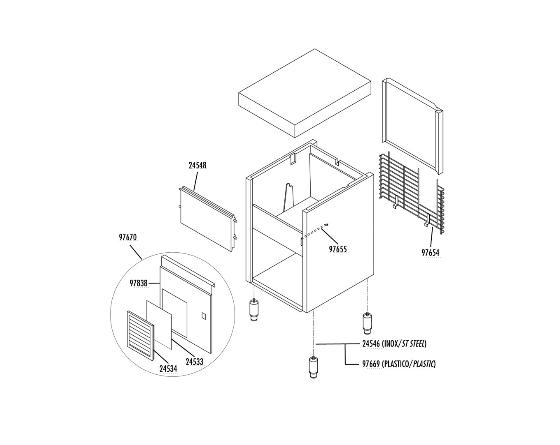 Panel inferior frontal fabricador hielo
