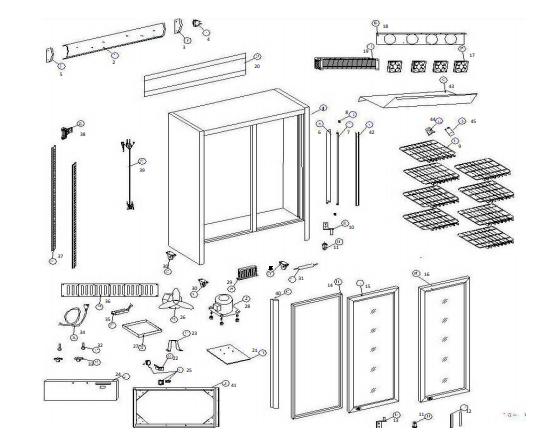 Puerta cristal derecho an 600mm h 1330mm p 40mm horeca