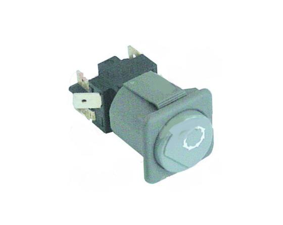 Pulsador medida de montaje 28,5x28,5mm gris 2co 250v 16a comenda