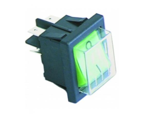 Pulsador verde 30x22mm 230v con funda