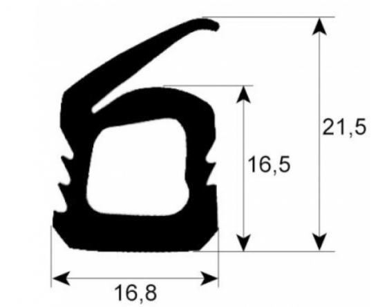 junta de puerta perfil 2275 An 290mm L 690mm medidas exteriores UE 1 3 lados Bonnet, Thirode