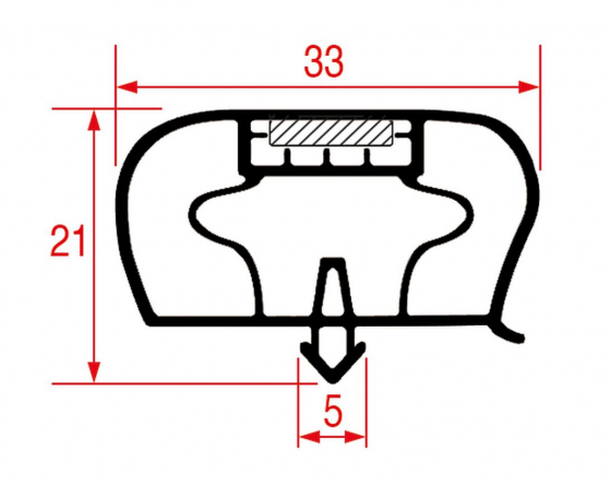 Burlete puerta frente most. 426x776mm infrico