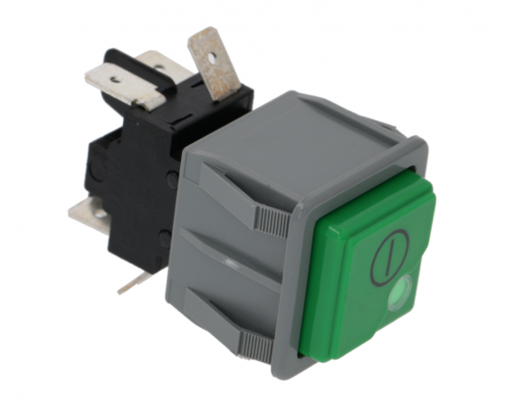 Interruptor verde 28x28mm bipolar alfa 1000
