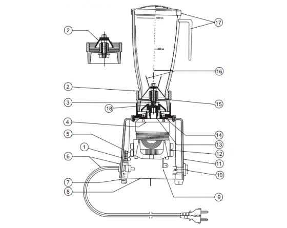Soporte acoplamiento motor batidor tb-1000 sammic