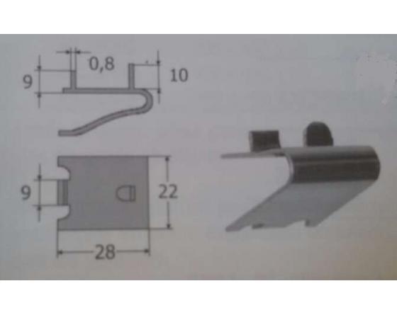 Soporte de cremallera con tope aisi 430 (ferrÍtico)