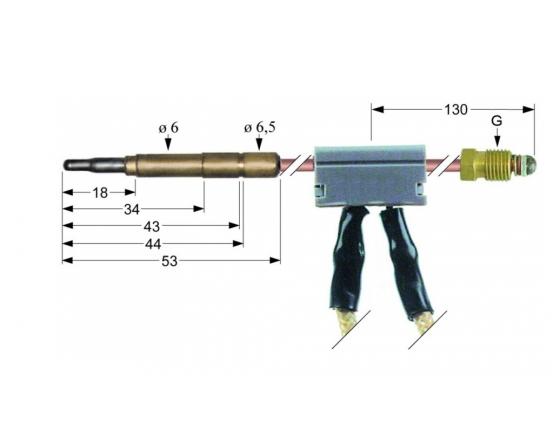 Termopar interrumpido m9x1 l 1000mm baron