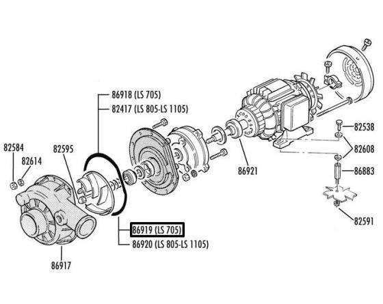 Turbina bomba lavado ls705 rancilio