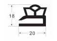 Burlete puerta pvc mod.ur-104 negro (3m)