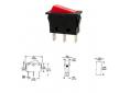 Interruptor basculante 30x11mm rojo
