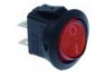 Interruptor basculante montaje ø 20mm rojo 1no 250v 6a