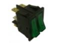 Interruptor verde 30x22mm 230v doble tecla