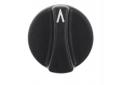 Pomo marca cero ø 55mm eje ø 6x4,6mm parte plana arriba negro horeca