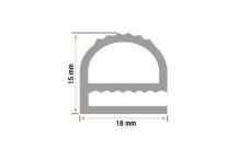 Burlete 18x15mm Perfil Silicona (1 metro)