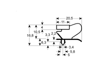 Junta para frigorífico perfil 9053 An 610mm L 405mm medida inserción FRENOX