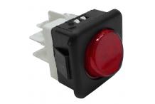 Pulsador Rojo 230V 16A 25x25mm Tecla Redonda