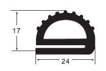 Burlete puerta caucho mod.370 negro (1m)