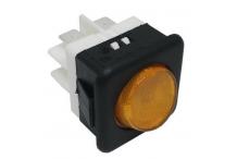 Pulsador Ámbar 25x25mm 230V 16A Tecla Redonda