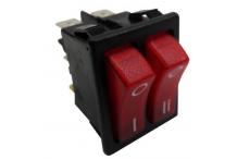 Interruptor Rojo 30x22mm 230V 2 Teclas