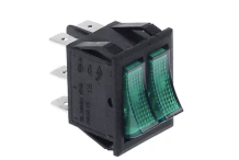 Interruptor Verde 30x22mm 230V Doble Tecla