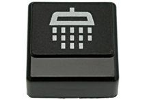 Botón Aclarado 23x23mm Negro Elettrobar
