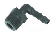 Empalme de tubo plástico acodado rosca 3/8" tubo ø 6mm hoonved