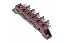Borne de conexión 6 polos máx. 40A máx. 450V empalme ø6mm² / F6,3 resis.a la temp. 150°C