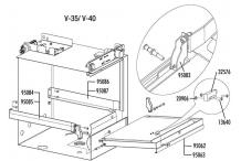 Guia cesta derecha v-35 linea blanca